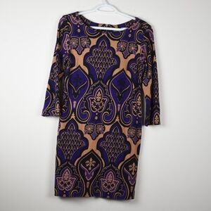 Taylor Pea in a Pod Paisley Abstract Print Dress M